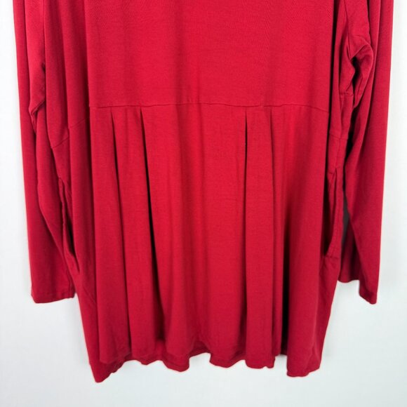 J. Jill Wearever Collection Pleated One Button Peplum Cardigan Red Plus Size 2X - Picture 10 of 10